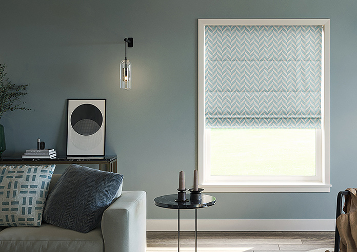 Chevron Stripe, Duckegg - Twist&Fit Roman Blind - Image 3